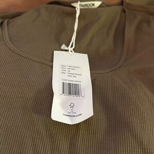 Thakoon Ribbed Square Mocha Top